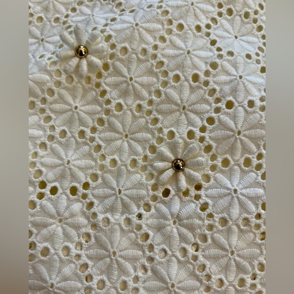 Talbots Cream Gold Lace Skirt With Flowers Size 10‎ NWT - Picture 8 of 12